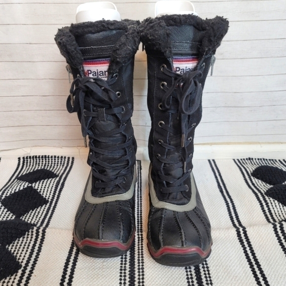 PAJAR WATERPROOF MID CALF BLACK SNOWBOOTS, SZ 9/9.5 - Picture 2 of 14